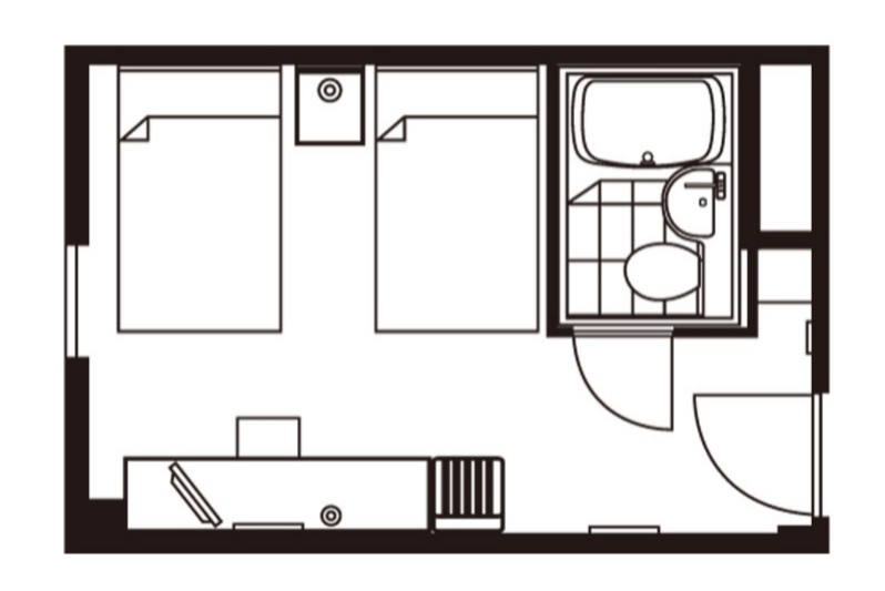 画像：ツインルーム間取り図